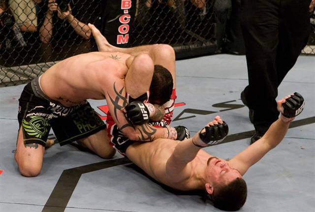 tap out and winning of nate diaz in mma match